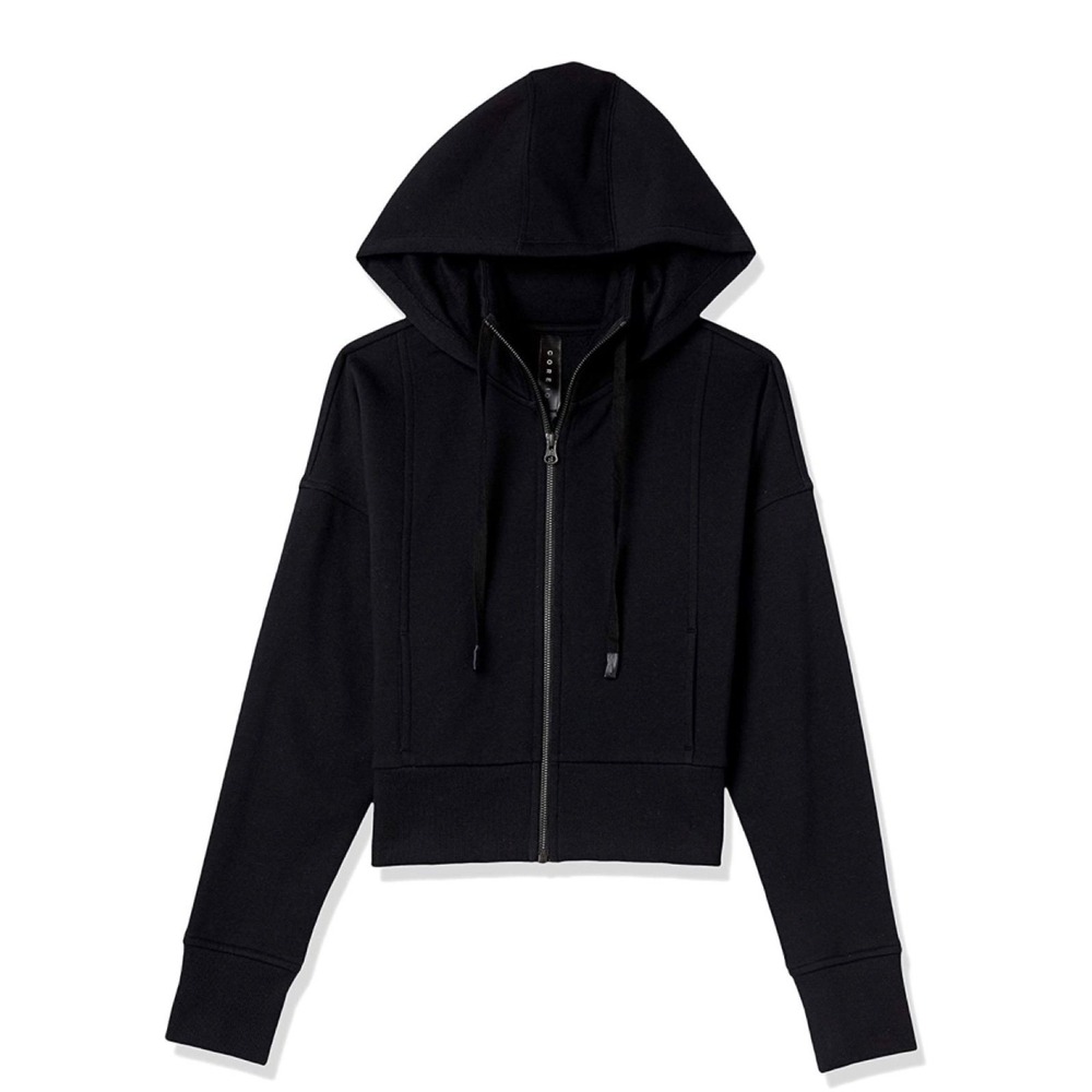 Core 10 Women's Super Soft Fleece Cropped Length Zip-Up Hoodie Sweatshirt, Sz Sm - Picture 8 of 9